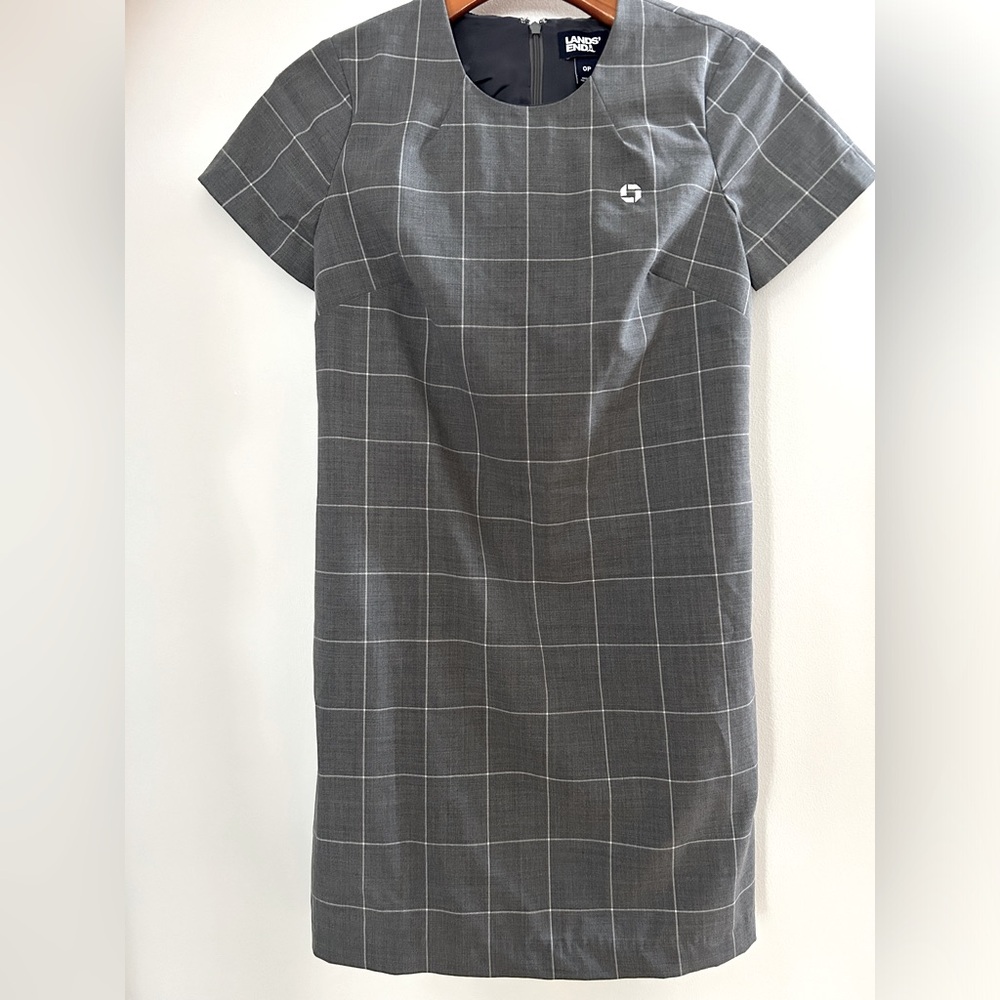 Land's End Chase Bank Short-Sleeve Sheath Dress